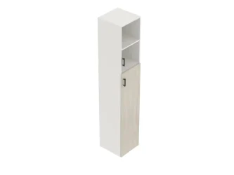40 cm széles, 6 rendező magas, 1 db 4R magas faforgács ajtóval és 1 db 2R magas üvegajtóval