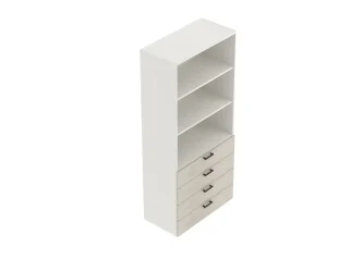 80 cm széles, 5 rendező magas, 4 fiókos