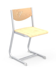 School chair with beech plywood seat and backrest