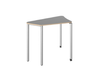 Concave shaped table with 2 castors