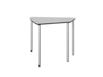 Convex shaped table with 2 castors