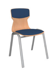 Teacher's chair with upholstered Soliwood® seat shell
