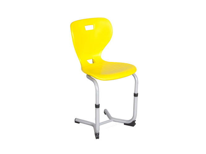 School chair with plastic seat shell