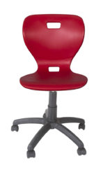 Swivel chair with plastic seat shell