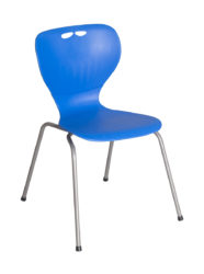 School chair with spider-leg and plastic seat shell