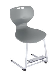 School chair with adjustable footrest and plastic (PP) seat shell