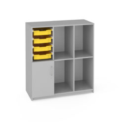 Classroom storage cabinet with Gratnells trays