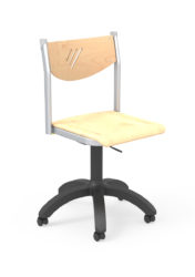 Swivel chair with plywood seat and backrest