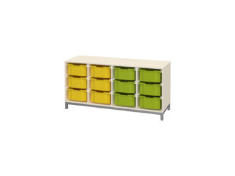 Classroom storage cabinet with Gratnells trays