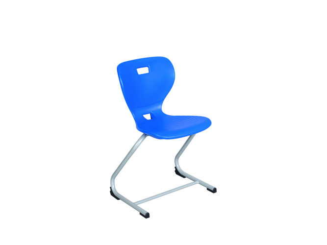 School chair with Z-frame and plastic seat shell