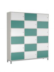 Cabinet with 18 lockable compartments