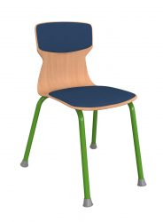 upholstered seat and backrest, stackable
