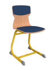 Soliwood shell, with upholstered seat and backrest