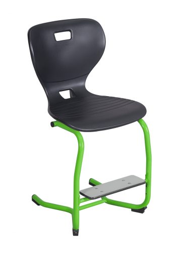 with height adjustable footrest and plastic seat shell