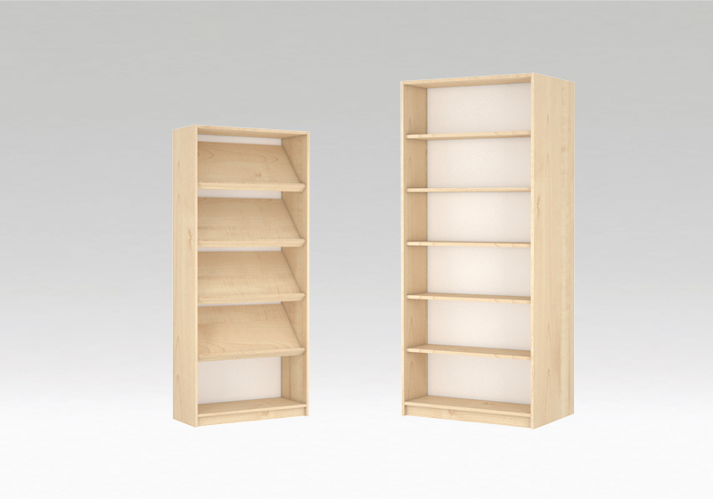 Library cabinets, shelving units