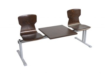 Soliwood row chair for 2 persons, with table
