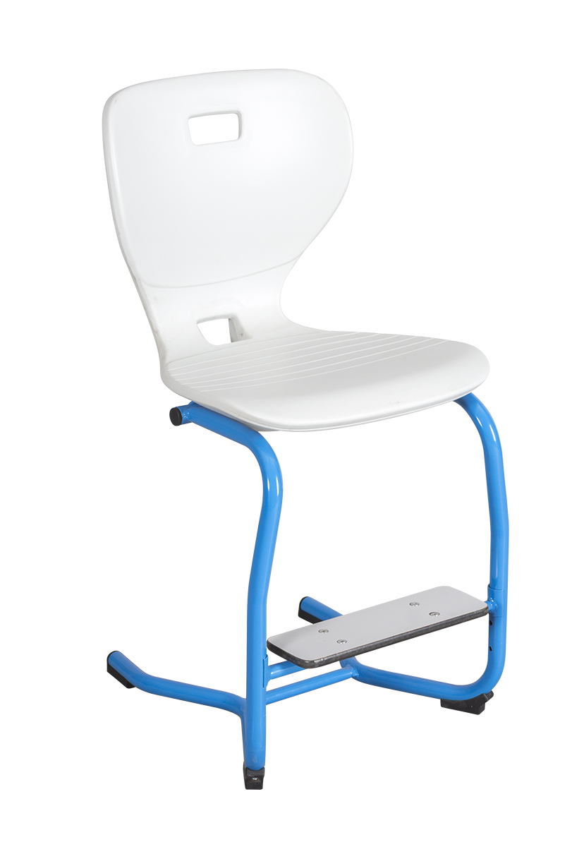 with height adjustable footrest and plastic seat shell