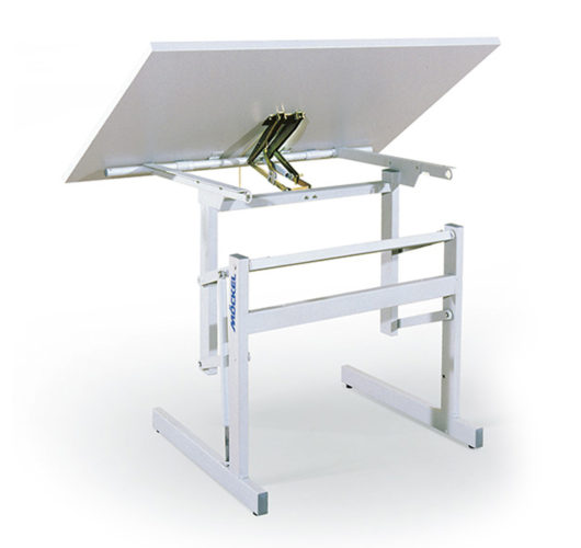 speciális asztal, 52-102 cm között állítható, szürke asztallappal