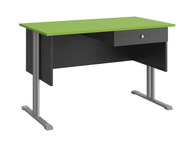 1 fiókos, laminált asztallap, sarkos