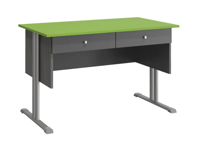 2 fiókos, laminált asztallap, sarkos