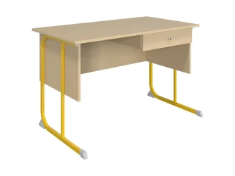 1 fiókos, laminált asztallap, sarkos