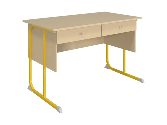 2 fiókos, laminált asztallap, sarkos