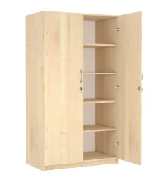 18 mm-es laminált bútorlap korpusz, 2 ajtós klasszikus szekrény, polcokkal