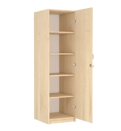 18 mm-es laminált bútorlap korpusz, 1 ajtós klasszikus szekrény, polcokkal