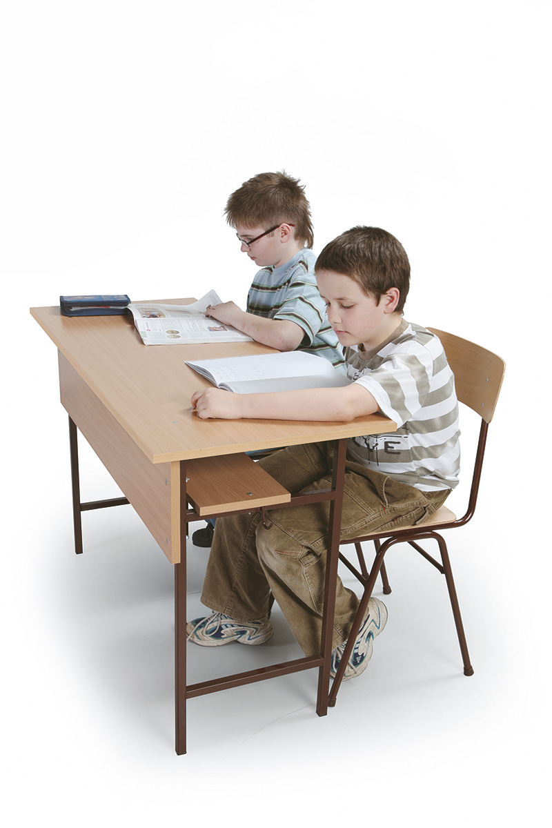 2 személyes tanulói asztal, laminált kerekített