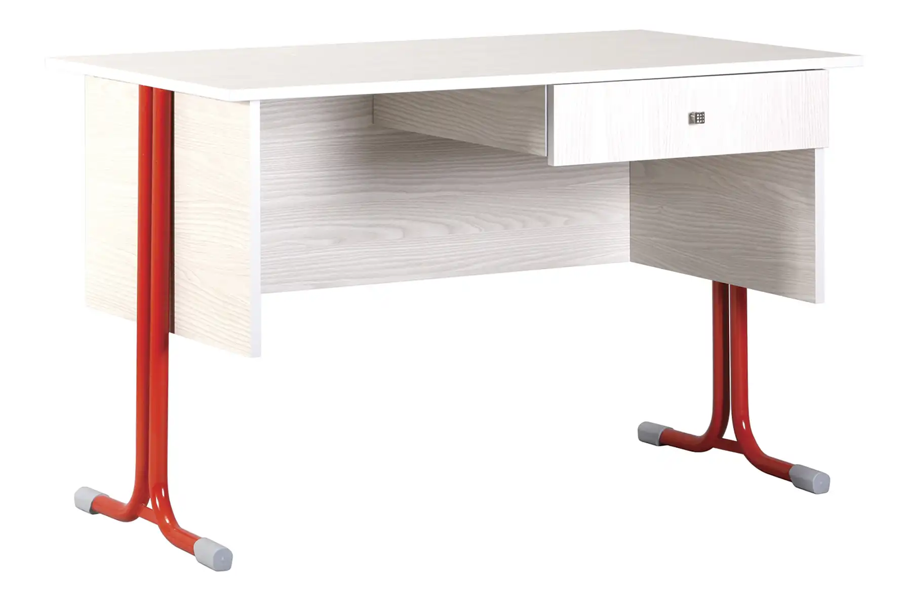 1 fiókos, laminált asztallap, sarkos